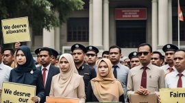 Photo ilustrasi demontrasi ASN menuntut hak mendapatkan tunjangan melalui artificial intelligence / AI (Photo : Suara Utama / Zahruddin Hodsay) 