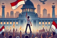 Ilustrasi: #IndonesiaGelap dan PENTOL Cahaya di Tengah Kegelapan|| Nafian Faiz (suarautama.id)