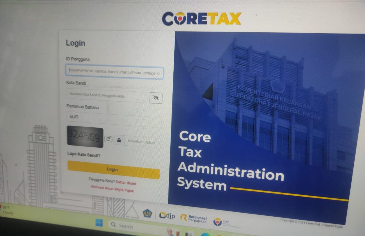 Ilustrasi Foto Aplikasi Coretax