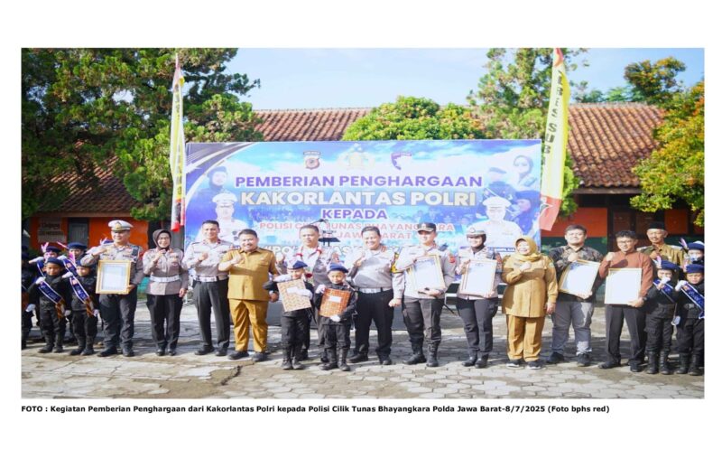 FOTO : Kegiatan Pemberian Penghargaan dari Kakorlantas Polri kepada Polisi Cilik Tunas Bhayangkara Polda Jawa Barat-8/7/2025 (Foto bphs red)