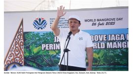 Gambar  Wamen  KLHK Hadiri Peringatan Hari Mangrove Sedunia Tahun 2025 di Desa Anggasari, Kec. Sukasari, Kab. Subang - Rabu (31/7).