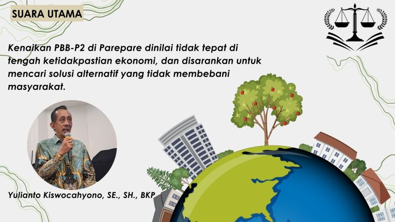 Yulianto Kiswocahyono, SE., SH., BKP, Konsultan Pajak, memberikan penjelasan mengenai dampak negatif kenaikan PBB-P2 terhadap masyarakat dan ekonomi daerah, yang dapat membebani rakyat di tengah ketidakpastian ekonomi.