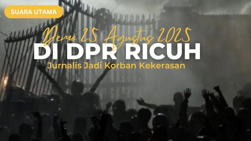 Ilustrasi Kericuhan dalam aksi demonstrasi di sekitar Kompleks DPR/MPR RI, Jakarta, pada 25 Agustus 2025, yang melibatkan bentrokan antara massa dan aparat, serta kekerasan terhadap jurnalis.