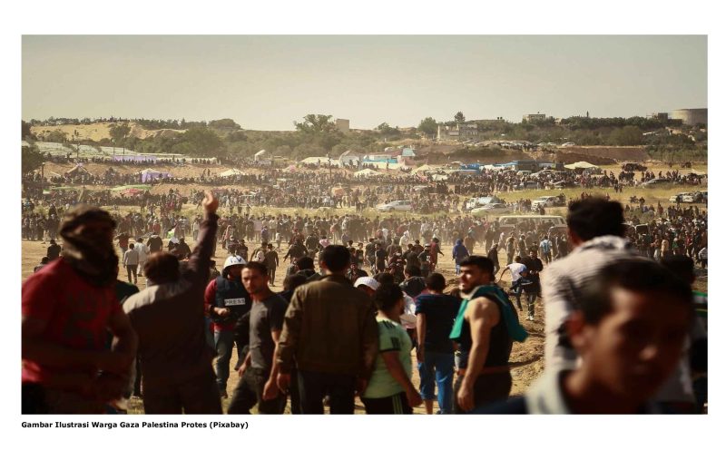 Gambar Ilustrasi Warga Gaza Palestina Protes (Pixabay)