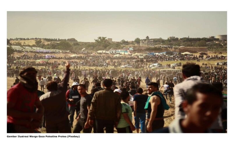 Gambar Ilustrasi Warga Gaza Palestina Protes (Pixabay)