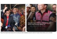 Ilustrasi Foto Tampilan Hasto Kristianto dan Tom Lembong usai bebas mendapatkan amnesti dan abolisi dari Presiden Prabowo Subianto, Jum'at (1/8/2025).