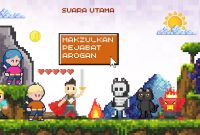 Gambar ini menggambarkan situasi yang menggugah kesadaran akan pentingnya menanggapi sikap pejabat yang arogan dengan tegas. Dengan desain pixel art yang menggambarkan karakter-karakter yang siap melawan ketidakadilan.