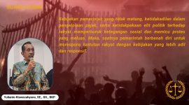Yulianto Kiswocahyono menyoroti ketidakmatangan kebijakan pemerintah dalam pengelolaan pajak dan ketidakpekaan elit politik, yang memperburuk ketegangan sosial. Ia menekankan pentingnya respons kebijakan yang lebih adil dan responsif terhadap tuntutan rakyat.