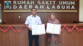 Dok: Perjanjian Kerja Sama (PKS) antara Kepala Stasiun Meteorologi Kelas III Oesman Sadik, Ben Arther Molle, S.Tr., M.Si, dan Direktur RSUD Labuha, Dr. Titin Andriyanti