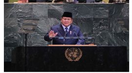 Foto Penampakan Pidato Presiden RI pada Sidang Majelis Umum Ke-80 Perserikatan Bangsa-Bangsa – 23/9/2025 ( Foto Kemenlu go id by tonny rivani)