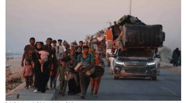 Gambar Ilustrasi penampakan Gelombang evakuasi warga Palestina.