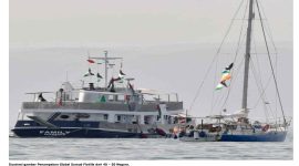 Ilustrasi gambar Penampakan Global Sumud Flotilla dari 40 – 50 Negara.