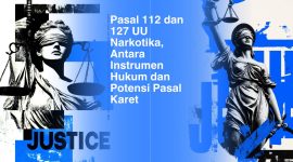 Ilustrasi penegakan hukum narkotika di Indonesia, fokus pada Pasal 112 dan 127 UU Narkotika.