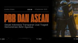 Polisi dengan tameng pengendali massa di tengah demonstrasi. Komunitas internasional menyoroti dugaan penggunaan kekuatan berlebihan.