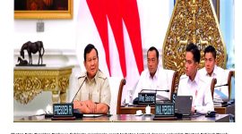 Sketsa Foto Presiden Prabowo Subianto memimpin rapat terbatas (ratas) dengan sejumlah Menteri Kabinet Merah Putih di Istana Merdeka, Jakarta, Kamis, 4 September 2025. Foto: BPMI.