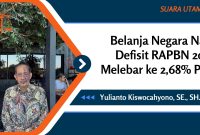 Praktisi perpajakan Yulianto Kiswocahyono, SE., SH., BKP memberikan pandangan terkait usulan pemerintah atas pelebaran defisit RAPBN 2026 yang naik menjadi 2,68% PDB. Ia menekankan pentingnya alokasi belanja pada sektor produktif serta penguatan transparansi dan pengawasan fiskal.