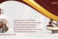 Yulianto Kiswocahyono menegaskan perlunya jaminan hukum agar konsultan pajak dapat bekerja profesional tanpa takut dikriminalisasi, namun tetap bertanggung jawab jika terbukti melanggar.