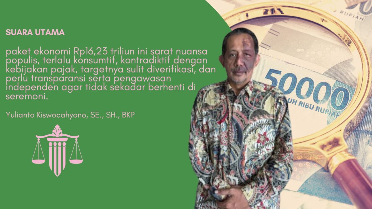 Yulianto berpendapat bahwa Dana Rp16,23 triliun harus diawasi ketat agar benar-benar sampai ke rakyat.
