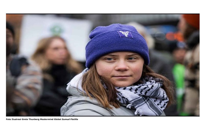 Foto Ilustrasi Greta Thunberg Mastermind Global Sumud Flotilla