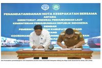 Foto Penampakan penandatanganan nota kesepakatan bersama antara Pemerintah Kabupaten Subang dan Ditjen Hubla Kemenhub RI, Selasa (30/9/2025)