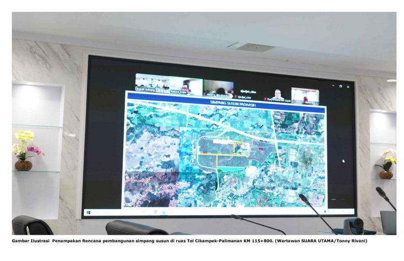 Gambar Ilustrasi  Penampakan Rencana pembangunan simpang susun di ruas Tol Cikampek-Palimanan KM 115+800. (Wartawan SUARA UTAMA/Tonny Rivani)
