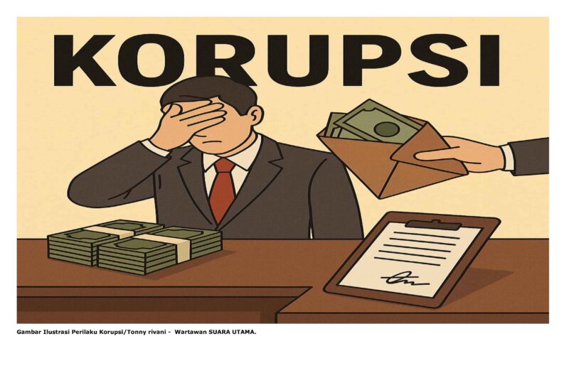 Gambar Ilustrasi Perilaku Korupsi/Tonny rivani -  Wartawan SUARA UTAMA.