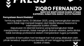 FOTO : Stop Press Anggota Media Suara Utama Atas Nama Ziqro Fernando dari kota Padang, Sumatera Barat (Dok. Internal/SUARA UTAMA)