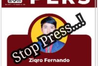 FOTO : Stop Press Anggota Media Suara Utama Atas Nama Ziqro Fernando dari kota Padang, Sumatera Barat (Dok. Internal/SUARA UTAMA)