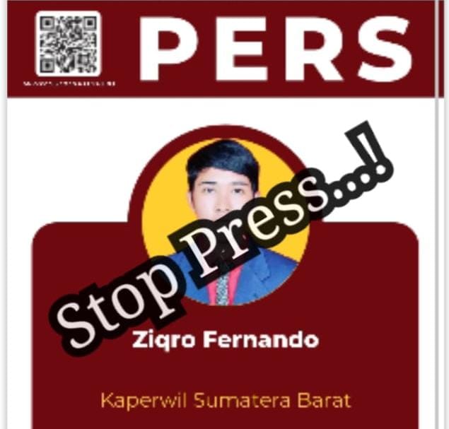 FOTO : Stop Press Anggota Media Suara Utama Atas Nama Ziqro Fernando dari kota Padang, Sumatera Barat (Dok. Internal/SUARA UTAMA)