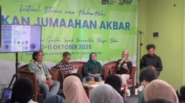 FOTO: Kegiatan Festival Bukan Jumaahan Akbar yang Membangkitkan Literasi Sastra Bandung (Diwana Fikri Aghniya/SUARA UTAMA)
