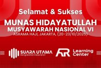 Gambar: Keluarga Besar Lembaga Pelatihan AR Learning Center dan Media Online Nasional Suara Utama Ucapkan Selamat dan Sukses atas MUNAS Hidayatullah VI di Asrama Haji, Jakarta (Andre Hariyanto/SUARA UTAMA)