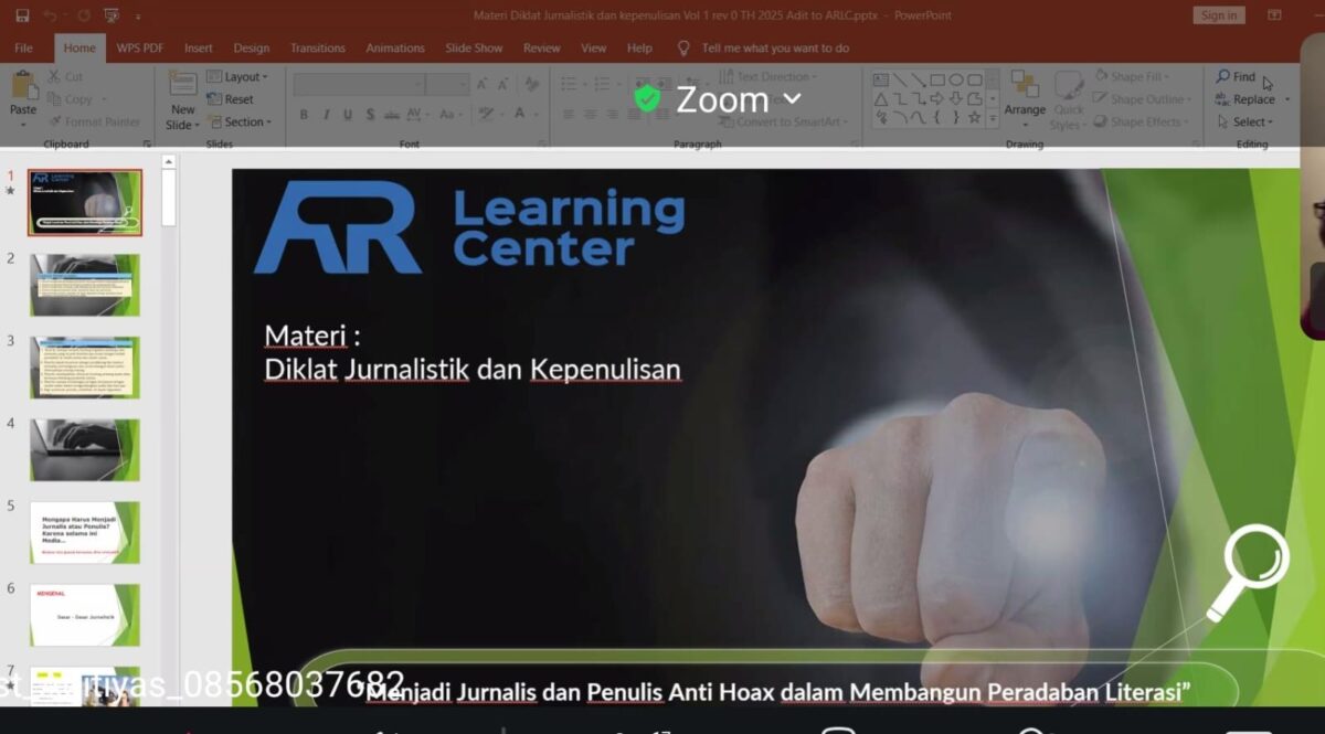 AR Learning Center Gelar Pelatihan Nasional Jurnalistik dan Kepenulisan Secara Daring