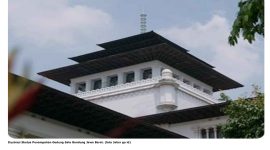 Ilustrasi Sketsa Penampakan Gedung Sate Bandung Jawa Barat. (foto Jabar go id)