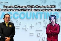Yulianto Kiswocahyono, SE., SH., BKP dan Eko Wahyu Pramono, S.Ak menyoroti polemik PP 43/2025 tentang kewajiban laporan keuangan oleh akuntan publik. (Foto: Suara Utama)