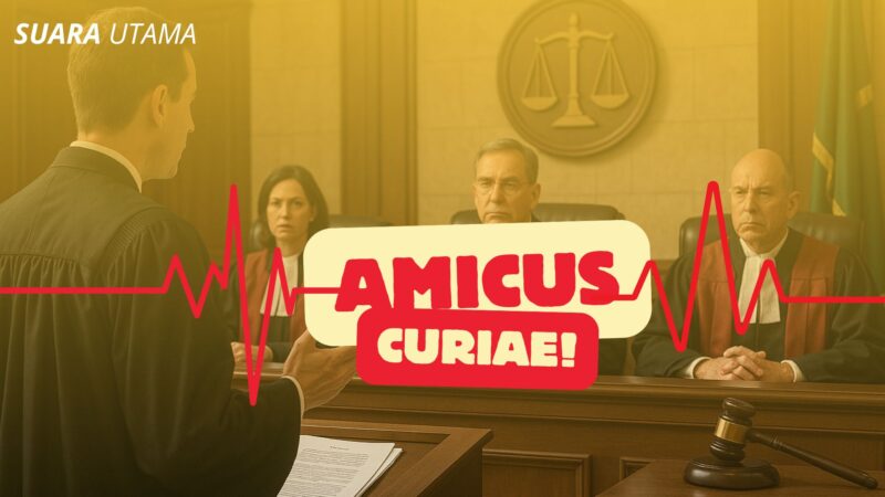 Ilustrasi peran Amicus Curiae, pihak independen yang memberi pandangan hukum bagi pengadilan.
