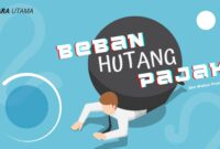 Ilustrasi seorang individu yang terhimpit beban besar bertuliskan “Hutang”, menggambarkan tekanan fiskal dan pajak yang dihadapi akibat kebijakan pinjaman pemerintah daerah.