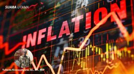 Ilustrasi inflasi sebagai “musuh senyap” ekonomi. Yulianto Kiswocahyono, SE., SH., BKP, mengingatkan pentingnya investasi cerdas untuk melawan penurunan nilai uang.