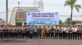 Polres Tanjab Barat gelar apel pasukan Operasi Zebra 2025 pagi hari ini (Hengky Deviza/SUARA UTAMA)