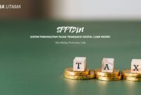 Ilustrasi konsep SPPTDLN (Sistem Pemungutan Pajak Transaksi Digital Luar Negeri) 