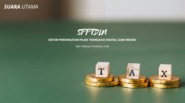 Ilustrasi konsep SPPTDLN (Sistem Pemungutan Pajak Transaksi Digital Luar Negeri) 