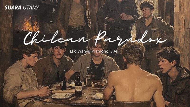 Potret ilustratif suasana diskusi ekonomi sosial yang merepresentasikan fenomena Chilean Paradox kemapanan semu di tengah pertumbuhan ekonomi.