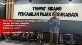 Yulianto Kiswocahyono, SE., SH., BKP, Konsultan Pajak Senior sekaligus Ketua Komite Tetap Bidang Fiskal dan Moneter KADIN Jawa Timur, saat berada di Tempat Sidang Pengadilan Pajak Surabaya.
Dalam pandangannya, Yulianto menekankan bahwa fiskus harus menyesuaikan diri dengan perkembangan ekonomi digital dan melakukan pemeriksaan pajak berbasis bukti, bukan asumsi.