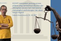 Yulianto Kiswocahyono, SE., SH., BKP Praktisi Hukum dan Konsultan Pajak Senior yang juga menjabat sebagai Ketua Komite Tetap Bidang Fiskal dan Moneter KADIN Jawa Timur menegaskan bahwa KUHAP merupakan jantung sistem peradilan pidana yang harus disusun secara hati-hati karena menyangkut perlindungan hak dasar warga negara.