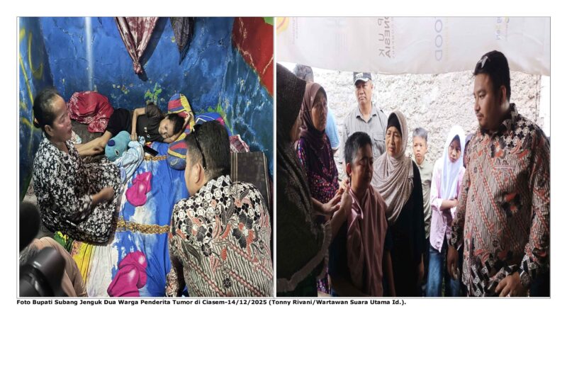 Foto Bupati Subang Jenguk Dua Warga Penderita Tumor di Ciasem-14/12/2025 (Tonny Rivani/Wartawan Suara Utama Id.).