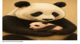 Gambar ilustrasi Anak Panda Rio dan Induknya.