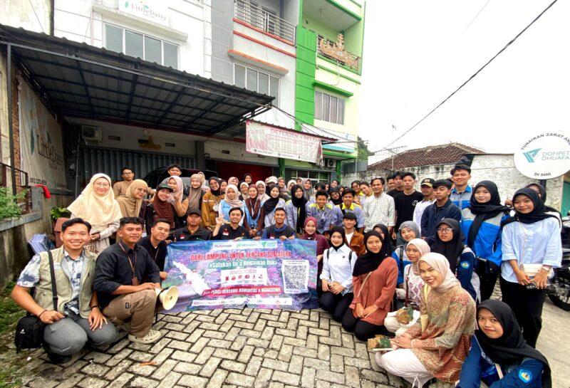 Roadshow Kemanusiaan Peduli Sumatera 2025 yang dilaksanakan oleh Dompet Dhuafa Lampung dan Fathur (Ajeng Dini Utami/SUARA UTAMA)