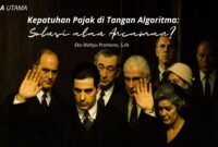 Ilustrasi suasana keputusan kolektif yang melambangkan pergeseran kewenangan manusia menuju dominasi algoritma dalam penegakan pajak.