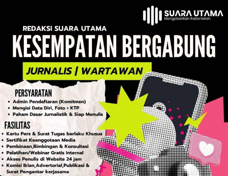 FOTO: Redaksi Suara Utama Buka Kesempatan Bergabung bagi Jurnalis dan Pengelola Redaksi Daerah (SUARA UTAMA/Andre Hariyanto)