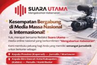 Suara Utama Buka Kesempatan Bergabung bagi Jurnalis dan Kontributor di Seluruh Indonesia