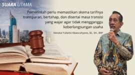Advokat Yulianto Kiswocahyono, SE., SH., BKP, konsultan pajak sekaligus Ketua Komite Fiskal dan Moneter KADIN Jawa Timur, menyampaikan pandangannya terkait arah kebijakan fiskal pemerintah menuju 2026, khususnya mengenai pentingnya transparansi skema tarif dan masa transisi agar tidak mengganggu keberlangsungan dunia usaha.